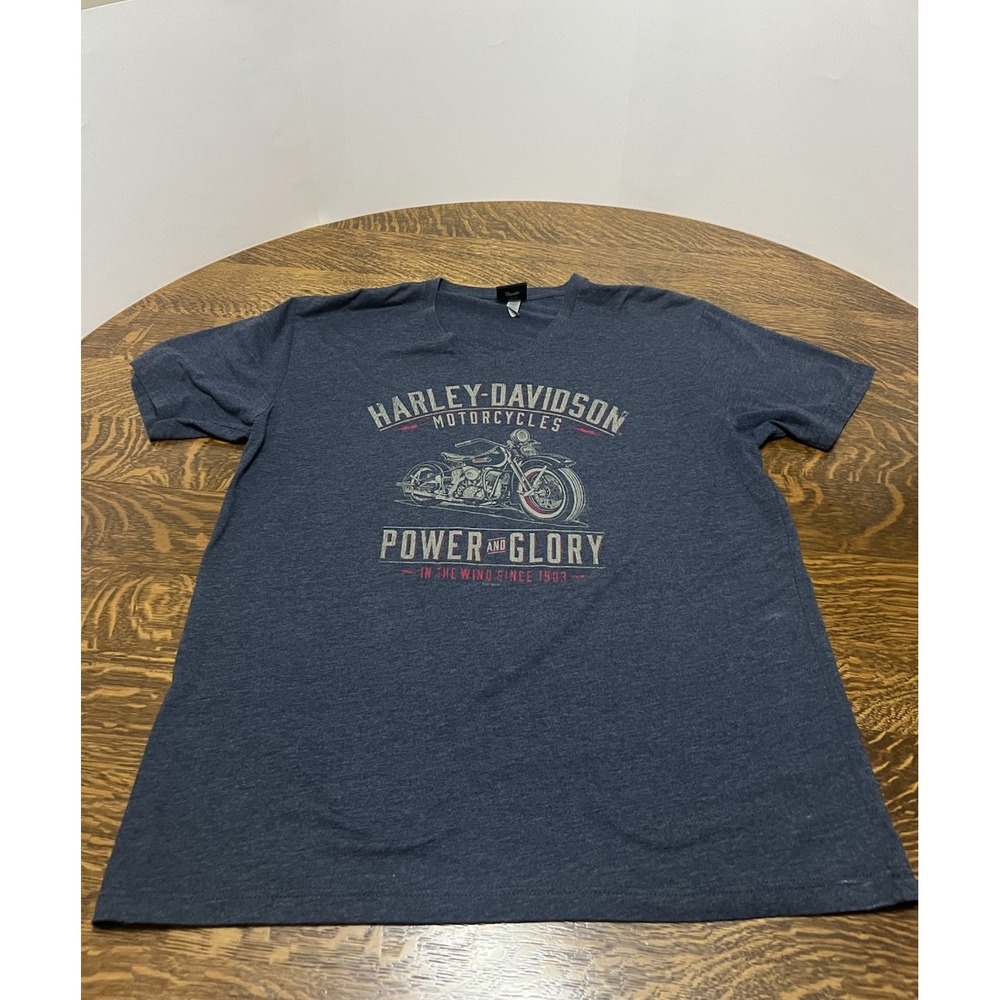 Harley Davidson Mens XL Power & Glory Eagle Tee Williams NJ‎ Black Motorcycle